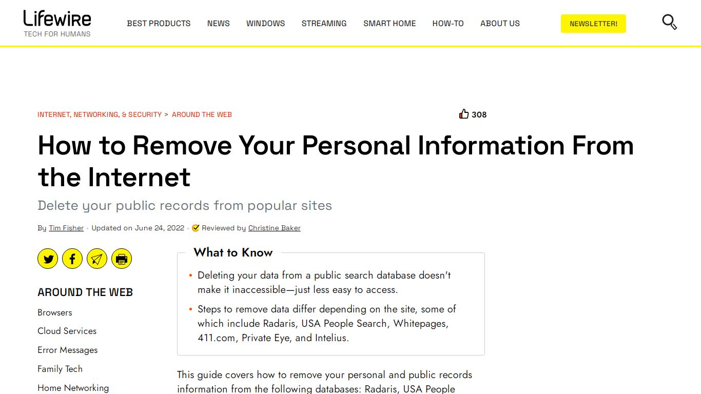 How to Remove Your Personal Information From the Internet - Lifewire